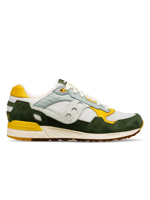 Scarpa  uomo in tessuto nylon e camoscio colore grigio verde e bianco SAUCONY | SHADOW 5000 708112